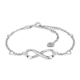 thumbnail image 1 of SERASAR 925 Sterling Silver Anklet "Infinity" with 18k Gold Plating, Silver, Including Gift box, 1 of 5