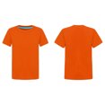 thumbnail image 1 of Ocealan Lot de 2 T-Shirts à Col Rond à Manches Courtes pour Garçons et Filles, Couleur Unie, Été, Décontracté, Coton, Hauts Tee 2-12 Ans Orange 7-8, 1 of 6