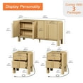 thumbnail image 3 of WAMPAT Mid Century Dresser and Nightstand Sets for Bedroom, 3 Pcs Bedroom Set，Night Stand Set of 2, Modern Dresser with Curved Profile Design, Wooden Chest of Drawers Storage Cabinet Set, 3 of 9