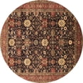 thumbnail image 1 of Ahgly Company Indoor Round Oriental Brown Industrial Area Rugs, 7' Round, 1 of 4