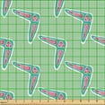 thumbnail image 2 of Ambesonne Aboriginal Fabric by the Yard Upholstery, Geometric Boomerangs Art, 3 Yards, Pistachio Green Pale Ruby, 2 of 5