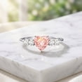 thumbnail image 6 of Rosec Jewels IGI Certified Lab Grown Pink Diamond Heart Promise Ring - 1 Carat - VS1 Grade - Pink White Diamond Ring - Gift for Special Occasions, 925 Sterling Silver, US 4.00, 6 of 8