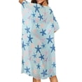 thumbnail image 3 of Xoenoiee Blue Starfish Pattern Kimonos for Women Swimsuit Coverups Beach Cover Up Summer Swimwear Cardigan Beachwear for Beach Vacation Travel, 3 of 7