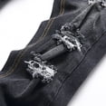 thumbnail image 4 of TIREOW Boys Skinny Ripped Denim Pants Elastic Slim Fit Fashionable Destroyed Jeans Zipper Button Down Denim Trousers, 4 of 6
