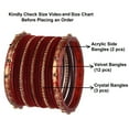 thumbnail image 4 of Efulgenz Red Bangles Indian Wedding Bridal Bracelet Rhinestone CZ Crystal Velvet Bangle Boho Acrylic Bracelet Jewelry for Women Size-2.8, 4 of 5