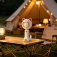 thumbnail image 2 of Cute Lucky Cat Handheld Fan 5.71x2.56 Inches 3 Speed Portable Mini Cooler USB Rechargeable Desktop Fan for Teen Girls Boys Summer Gift, 2 of 7