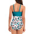 thumbnail image 3 of HAHDAXIA Maillot de Bain pour Femme, Dos Échancré, une-Pièce à Col en V Froncé, 3 of 6