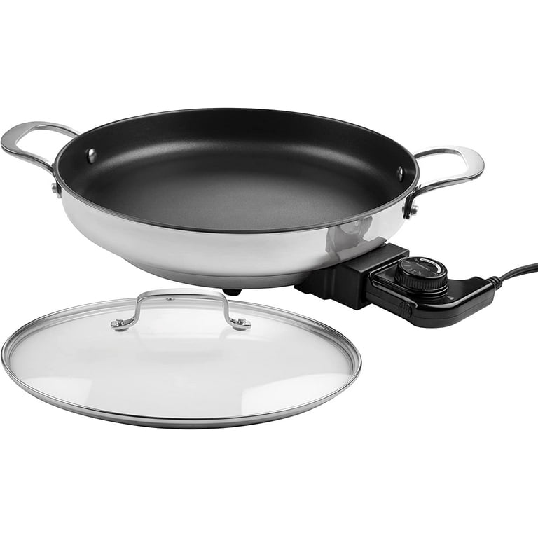 Electric Skillet Nonstick with Lids - 16 inch Extra Large Frying  Pan,Ceramic, Adjustable temperature, Cool Touch Handles, Nozaya