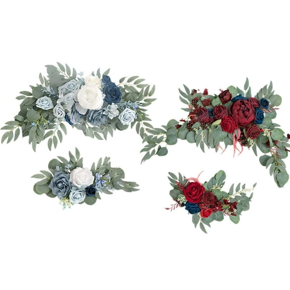 2x Artificial Flower Swag Floral Swag Backdrop for Wedding Ornament
