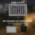 thumbnail image 2 of Outdoor Rug with Led Strip Lights RV Camping Mat and Patio Rug for Deck Balcony Porch Backyard Beach Picnic Outdoor Carpet Striped Pattern Modern Slip Plastic Straw x & Bei, 2 of 6