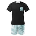 thumbnail image 6 of cllios Men's Pajama Sets 2-piece Lounge Sleep Sets Soft Comfy Sleepwear Men Short Sleeves Shirts and Shorts Pjs Set with Pocket, 6 of 7