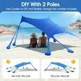 thumbnail image 4 of Beach Tent 10'x10', Camping Sun Shelter UPF50+ with 8 Sandbags, Sand Shovels, Ground Pegs & Stability Poles, Easy Setup 6-8 Person Outdoor Shade Beach Canopy for Camping Trips Fishing Backyard Picnic, 4 of 12