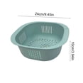 thumbnail image 4 of HWRETIE Square Plastic Colander Basket,Kitchen Strainer for Washing Rice,Vegetables and Fruit,Drain Basket for Food Preparation and Storage, 4 of 6