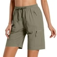 thumbnail image 3 of WTOBBY Women's Casual Hiking Shorts with Secure Side Pockets, Breathable Fabric for Summer Activities, Perfect for Walking, Camping, and Everyday Outdoor Use - Versatile and Stylish,Army Green L, 3 of 4