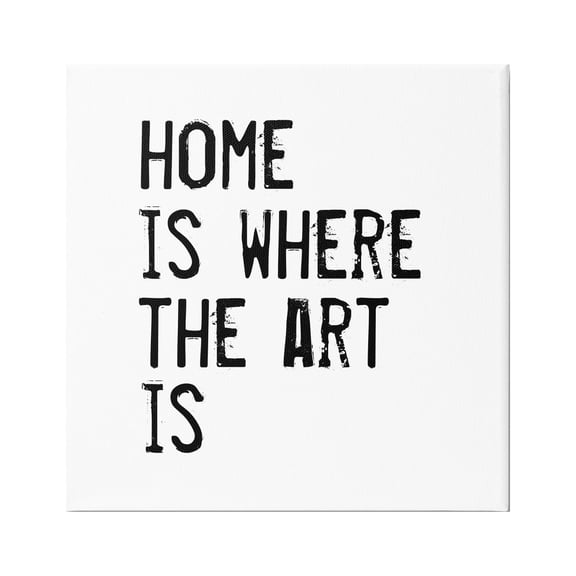 Stupell Industries Home Where Art Is Weathered Stamp Style Text Graphic Art Gallery Wrapped Canvas Print Wall Art, Design by J. Weiss