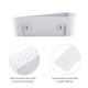 thumbnail image 4 of Caja de almacenamiento de pared Fácil instalación Cocina Baño Caja de palo fuerte Estante (Blanco), 4 of 8