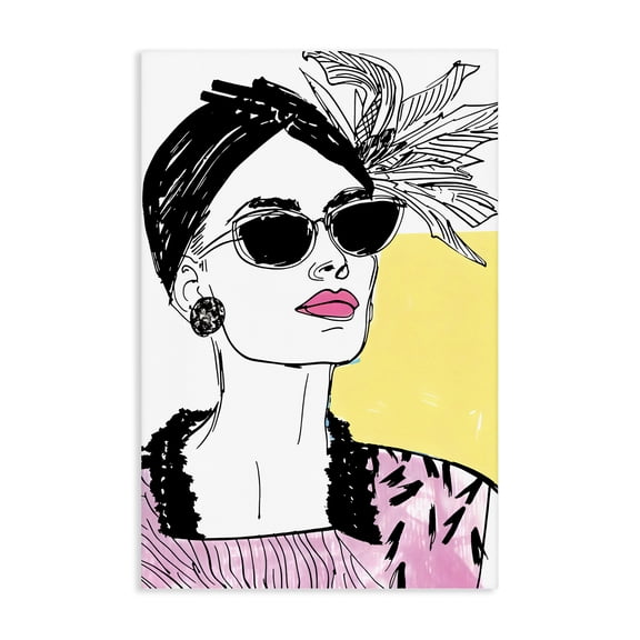 Stupell Industries Contemporary The Rebel Muse Portrait Canvas Art, 16 x 24, by Andrea Haase