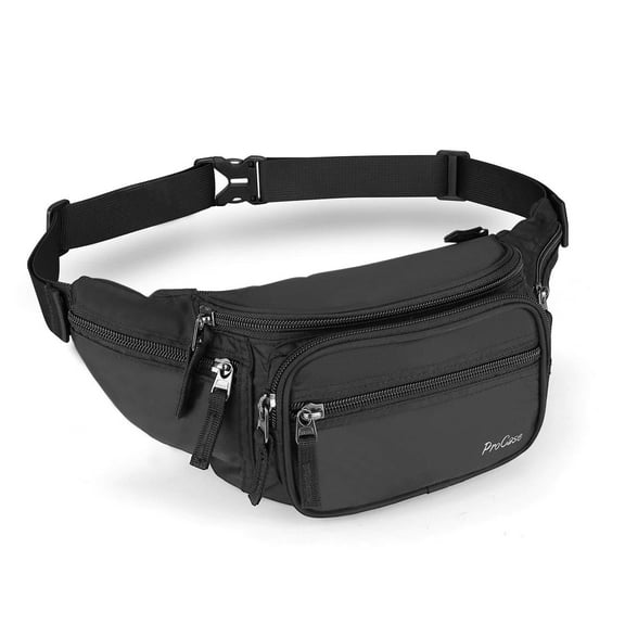 ProCase Fanny Pack Waist Packs for Men Women, Waist Bag Hip Pack for Travel Hiking Running Outdoor Sports -Black