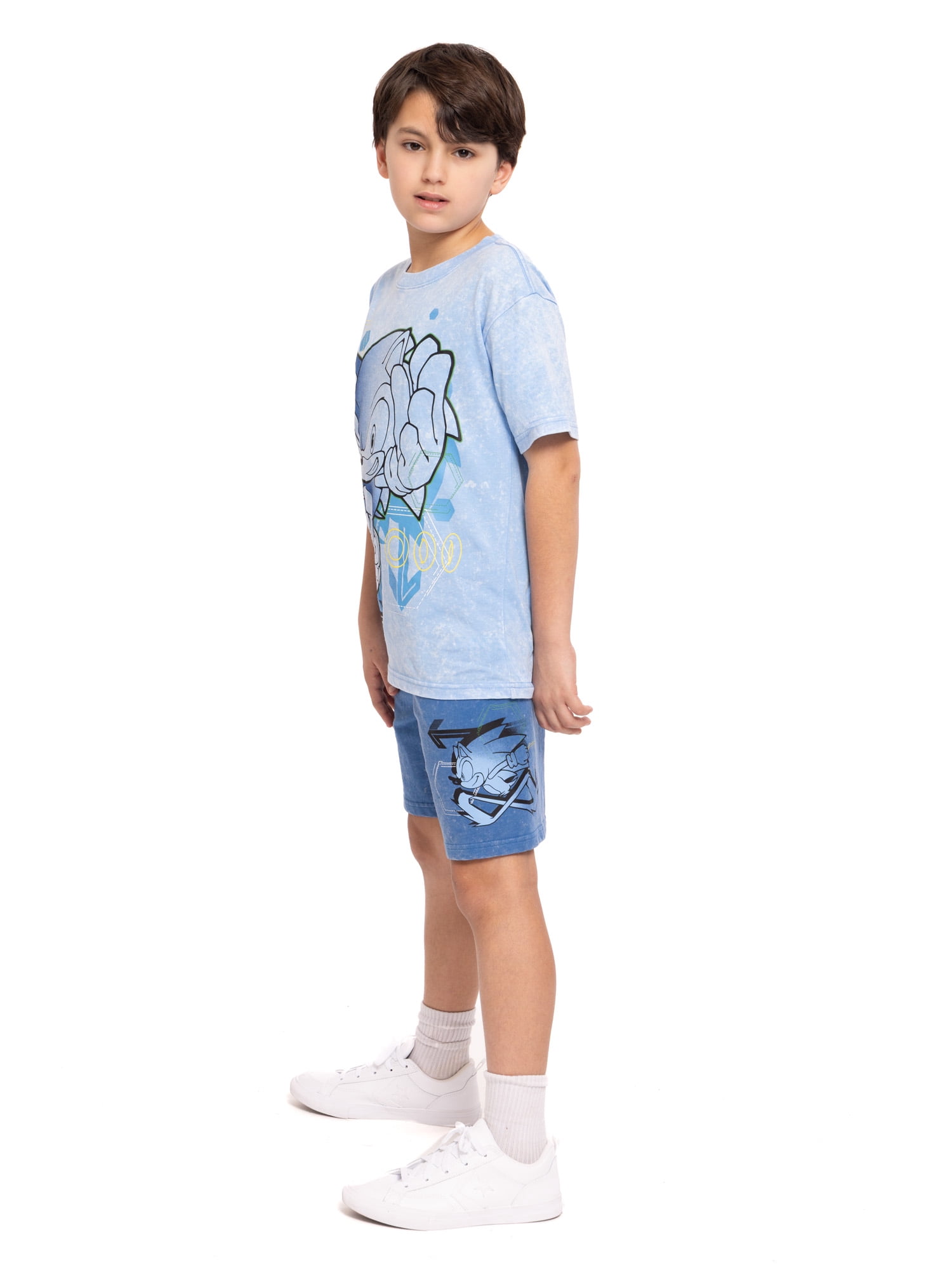 Sega Sonic the Hedgehog Boys Short Sleeve Graphic Tee and Short Set, 2 Piece, Sizes 4-16