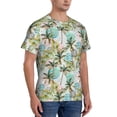 thumbnail image 2 of Bixox Men's Watercolor Palm Tree Printed Short Sleeve Skinny Athletic T-Shirt, 2 of 6