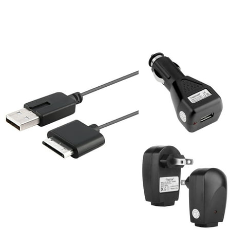 Insten USB Travel + Car Charger Adapter + USB Charging Cable For Sony PSP Go