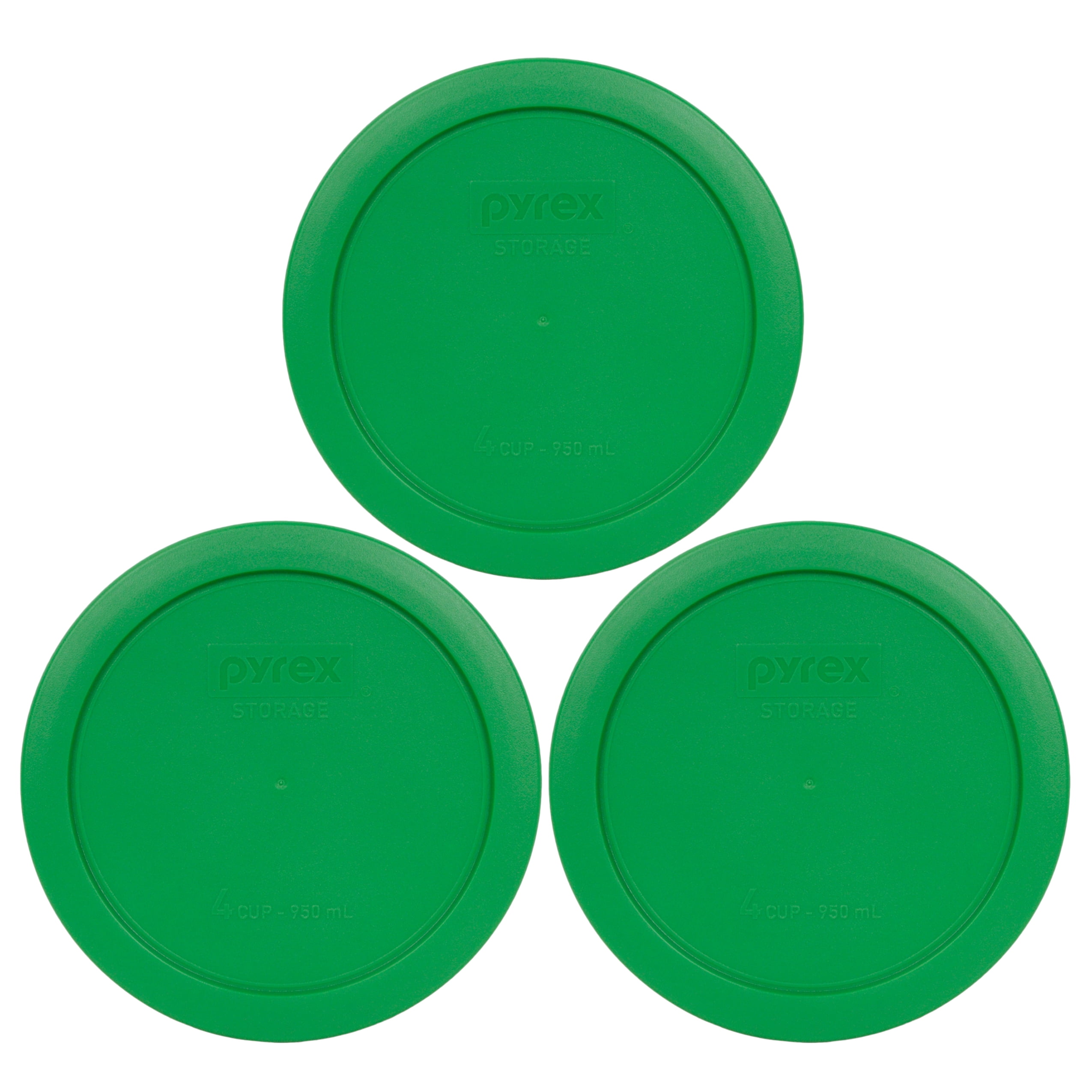 Pyrex Replacement Lid 7201PC Clover Green Round Cover (3Pack) for the Pyrex 7201 4Cup Bowl
