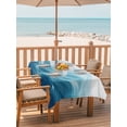 thumbnail image 2 of Outdoor Tablecloth with Umbrella Hole for Patio/Picnic/Party/Camping, Teal Blue Ombre Waterproof Table Cloth Rectangle Table Cover Washable, Summer Beach Ocean Waves Coastal (52"x 70"), 2 of 9