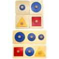 thumbnail image 4 of Geometric Shape Match Montessori Wooden Knob Puzzle Educational Toy, 4 of 7