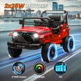 thumbnail image 3 of 12V Ride on Car with Parent Remote Control, Battery Powered Electric Vehicle with Wider Seat, LED Lights, Openable Doors, MP3 Player, Smooth Start, 3 Speeds - Red, 3 of 8
