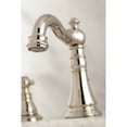 thumbnail image 3 of Kingston Brass FSC1979AL English Classic Two-Handle 3-Hole Deck Mount Widespread Bathroom Faucet with Brass Pop-Up in Polished Nickel, 3 of 8