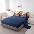 thumbnail image 3 of Manfei Vintage Truck 7pcs Queen Bedding,American Flag Bedding Comforter Set Queen,Red Blue,Navy Blue Reversible, 3 of 7