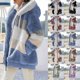 thumbnail image 2 of Abrigo holgado con capucha y bolsillo con cremallera para mujer, cálido, de felpa, estilo europeo y americano, otoño e invierno, 2023, 2 of 4