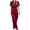 Red, variant on QUYUON Women Summer Dressy Jumpsuits with Belted Short Sleeve Crew Neck Casual Loose Wide Leg Pants Jumpsuit Rompers Work Office One-Piece Jumpsuits Fashion Overalls, Style 1099 Army Green M