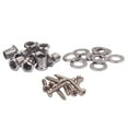 thumbnail image 2 of Miangastore 1 Set 10pcs Hex Threaded Bushing and 10pcs Ferrules and 10pcs Mounting Screw for Ukulele Guitar Tuning Peg Tuner Machine Head GC903 (Silver), 2 of 8