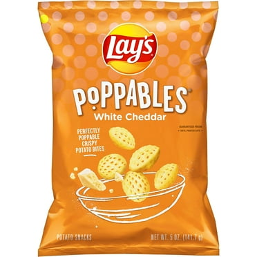 Pack of 2 - Lays Poppables White Cheddar Flavored Potato Snacks, 5 Oz Packaging May Vary