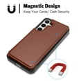 thumbnail image 5 of Samsung Galaxy S24 Plus Case, Galaxy S24 Plus Wallet Case, Takfox Shockproof PU Leather Case Card Pockets Slots Cash ID Credit Card Flip Phone Cases Cover Kickstand Magnetic Hard Cases,Brown, 5 of 10