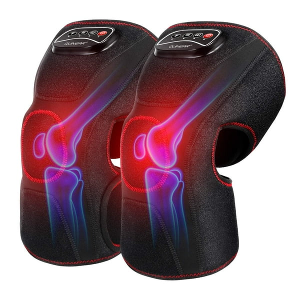 QUINEAR Knee Massager with Heat, Air Compression Leg Knee Brace Wrap for Arthritis Pain Relief Eletric Heating for Joint Pain, Cramps and Circulation 3 Modes & 3 Intensi