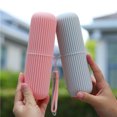 thumbnail image 4 of Travel Stripe Toothbrush Box Portable Wash Mouth Cup Brush Cup Set Teeth Set Teeth Set Teeth Jar Nordic Simple Toothbrush white-3Pcs, 4 of 6