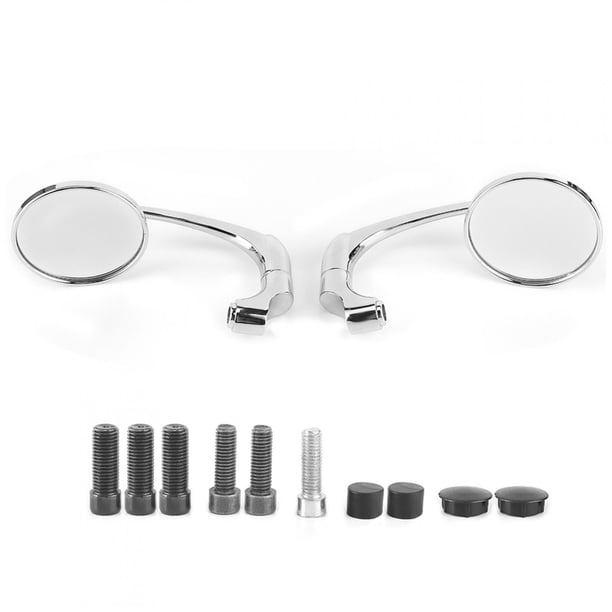 Espejos retrovisores redondos, espejo lateral de manillar galvanizado para modificación de motocicleta con rosca de 8/10mm Jadeshay A