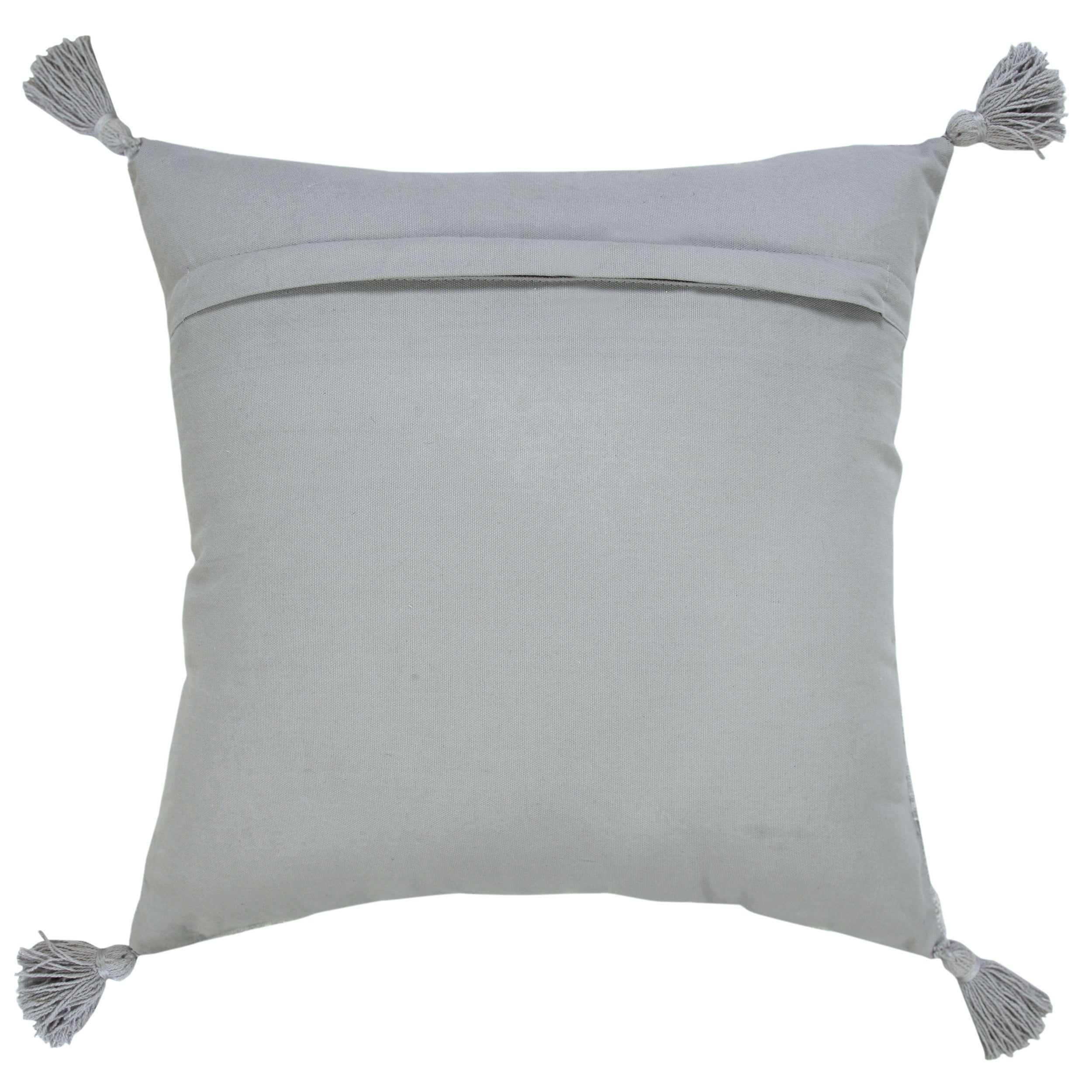 Harlow Hill Beau 20" x 20" Silver/Gray Bordered Viscose Blend Adult Decorative Throw Pillow Cover