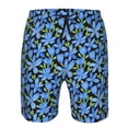 thumbnail image 3 of Logiee Blue Flowers Print Mens Swim Trunks Quick Dry Board Shorts,Breathable Hawaii Beach Shorts Swimwear Bathing Suits-3X-Large, 3 of 6