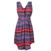 Mogul Women's Dress Blue Pink Sleeveless Cut Out Back Stylish Dresses