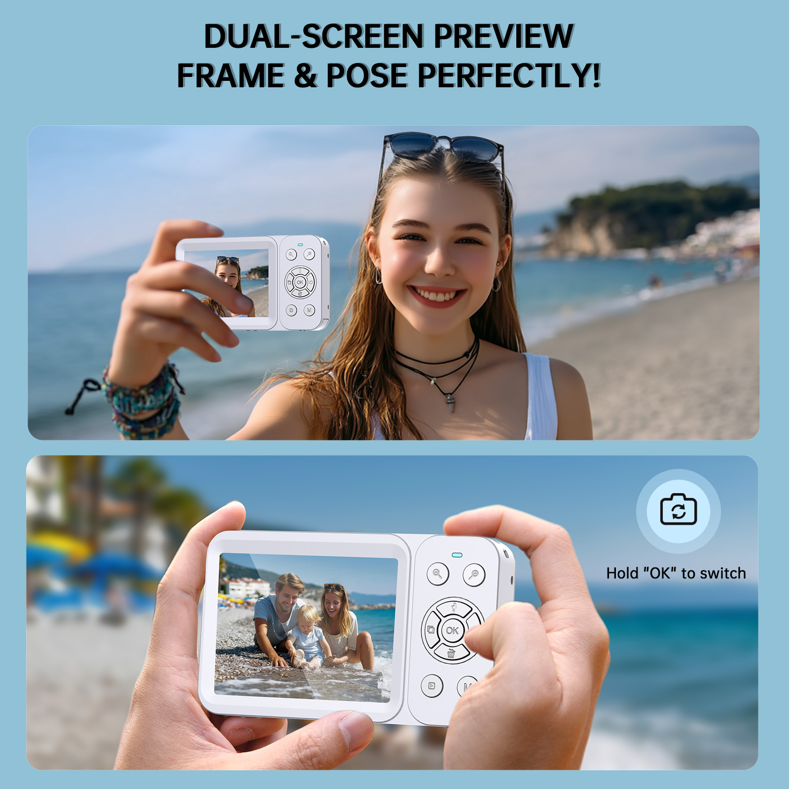 Froura 4K Digital Camera, 64MP Dual-Screen Vlogging Camera, 18X Zoom photo 7