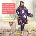 thumbnail image 4 of Wearable Oversized Blanket,Halloween Ghost Pumpkin Pattern Wearable Blanket Hoodie for Adults,Cozy Hooded Blankets with Super Pockets,Super Warm Fuzzy Pullover for Women & Men, 4 of 6
