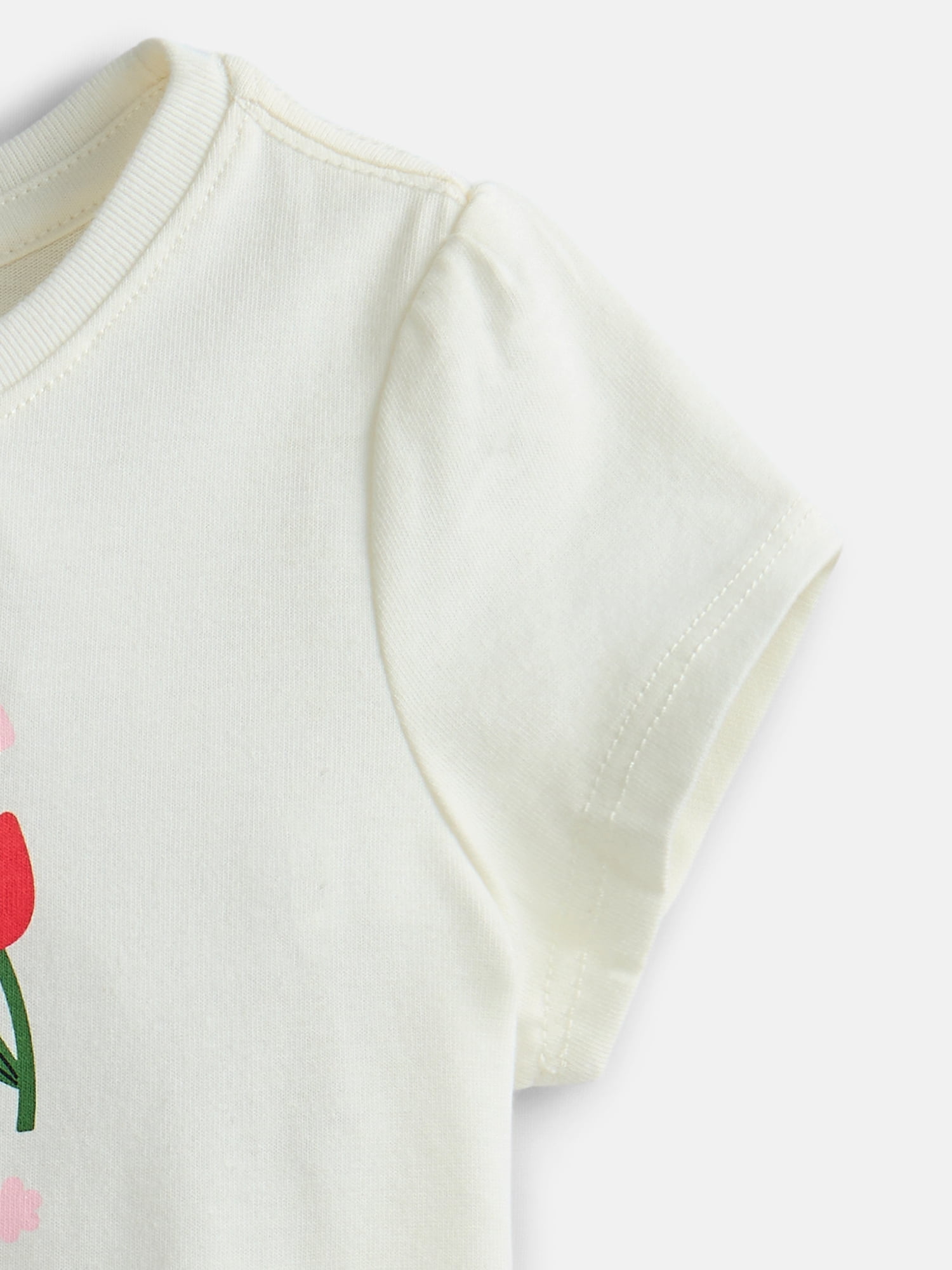 Wonder Nation Toddler Girls Graphic Tee with Short Puff Sleeves, Sizes 18M-5T