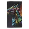 thumbnail image 1 of Fotbe Dragon with Colorful Tail Toalla Premium con Patrón, Toalla de Microfibra de Secado Rápido, Ligera y Altamente Absorbente (27.5x16in), Ideal para Uso Diario, 1 of 6