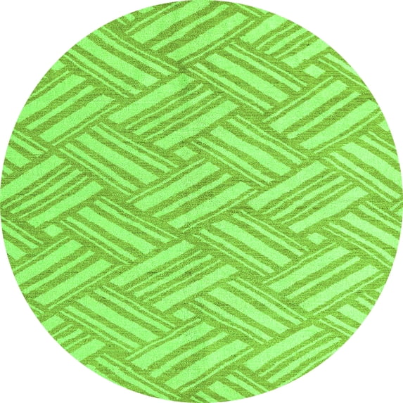 Ahgly Company Indoor Round Abstract Green Modern Area Rugs, 8' Round