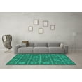 thumbnail image 3 of Ahgly Company Indoor Square Abstract Turquoise Blue Modern Area Rugs, 3' Square, 3 of 4