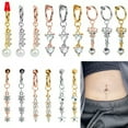 thumbnail image 3 of K-KED New Belly Button Rings Dangle Crystal Rhinestone Navel Bar Barbell Body Piercing-F4, 3 of 9