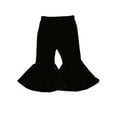 thumbnail image 1 of ITFABS Children Velvet Flare Pants Solid Color Elastic Waistband Trousers, 1 of 4